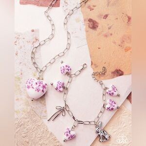 Paparazzi Pink and Silver Necklace Set